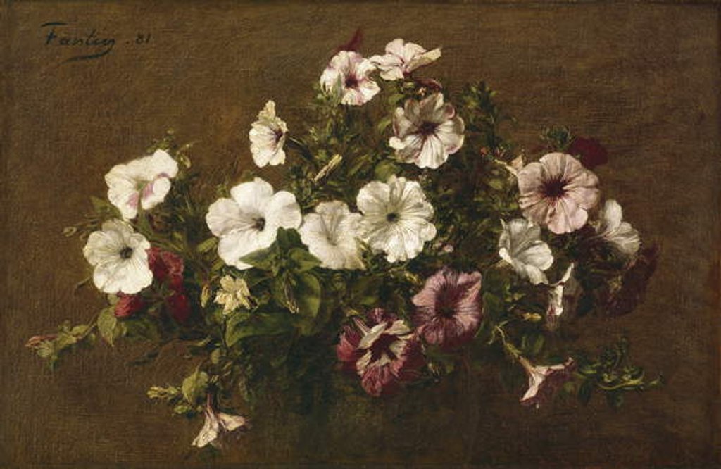 Detail of Petunias, 1881 by Ignace Henri Jean Fantin-Latour