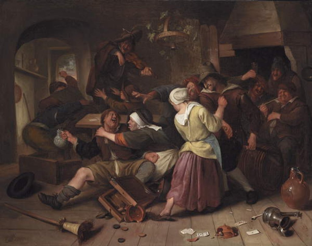 Detail of Gamblers Quarreling, c.1665 by Jan Havicksz. Steen