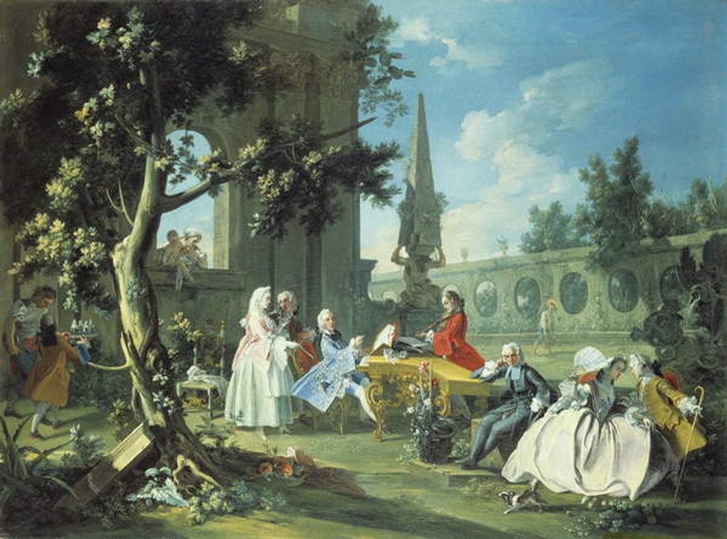 Detail of Concert in a Garden, c.1750 by Filippo Falciatore