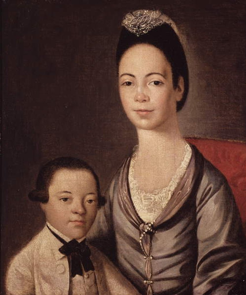 Detail of Mrs. Aaron Lopez and her son, Joshua, 1772/73 by Gilbert Stuart