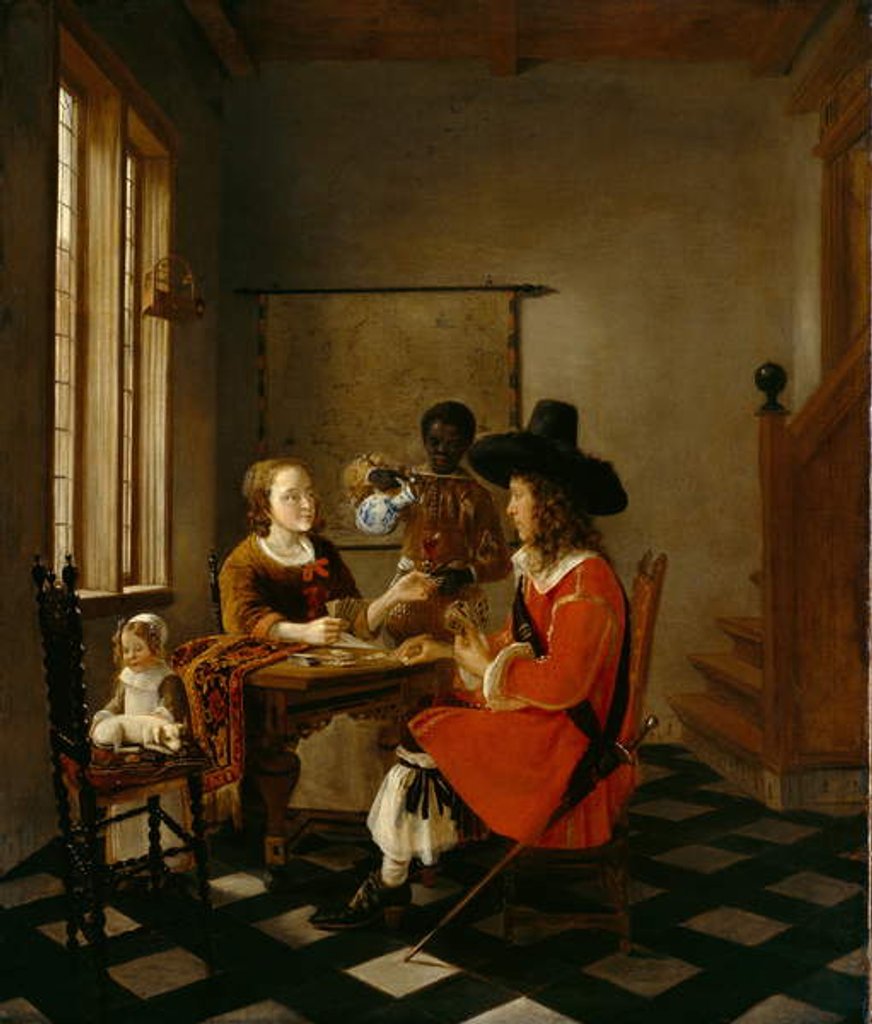 Detail of The Game of Cards, c.1660 by Hendrik van der Burch