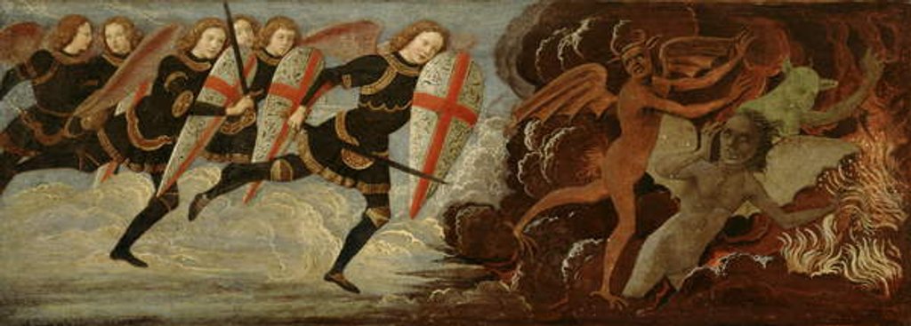 Detail of St. Michael and the Angels at War with the Devil by Domenico (1449-94) Ghirlandaio