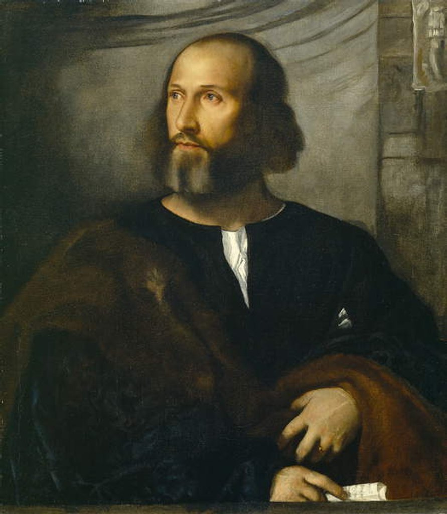 Detail of Portrait of a Bearded Man, c.1515 by Titian