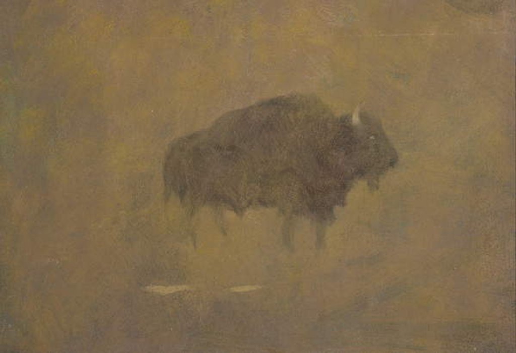 Detail of Buffalo in a Sandstorm by Albert Bierstadt