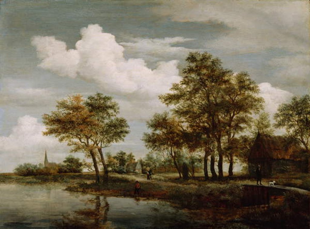 Detail of A River Scene, 1658 by Meindert Hobbema