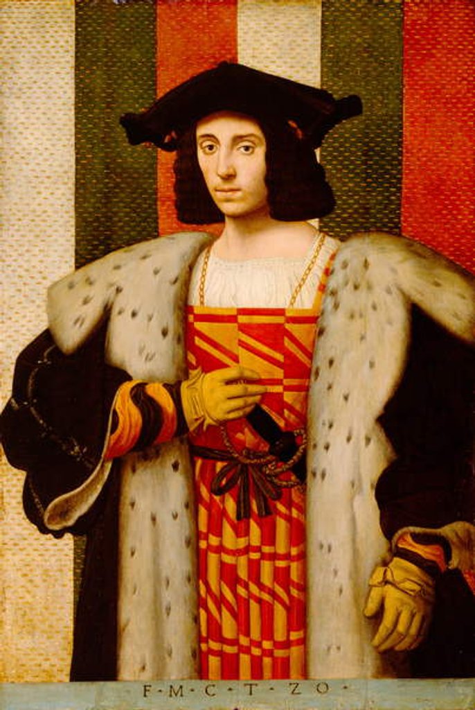 Detail of Gentleman of the Trivulzio Family by Antonio di Bernadino Contino