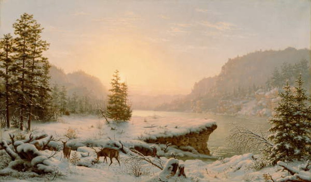 Detail of Winter Landscape, 1878 by Mortimer L. Smith