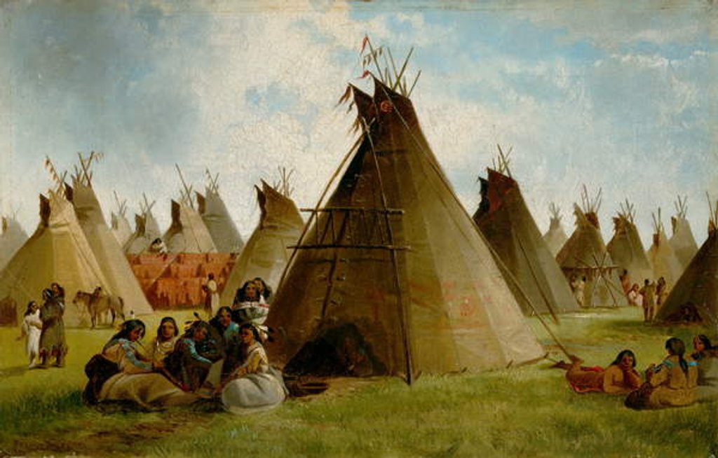 Detail of Prairie Indian Encampment, c.1870 by John Mix Stanley