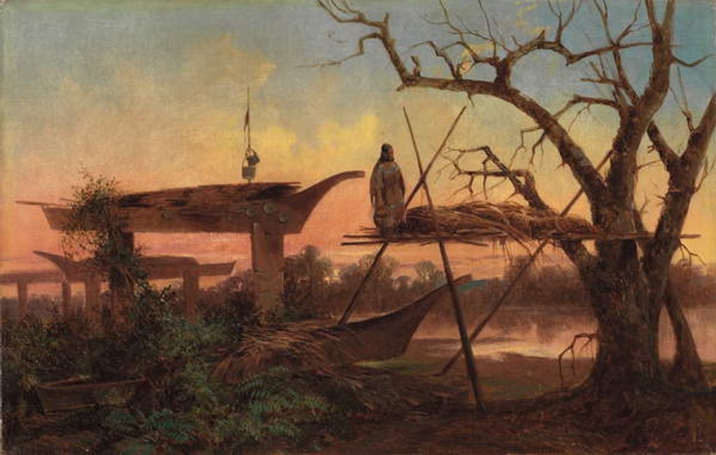 Detail of Chinook Burial Grounds, c.1870 by John Mix Stanley