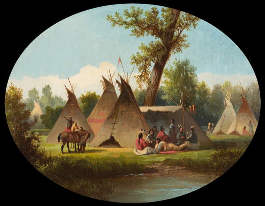 Detail of Assiniboin Encampment on the Upper Missouri, c.1870 by John Mix Stanley