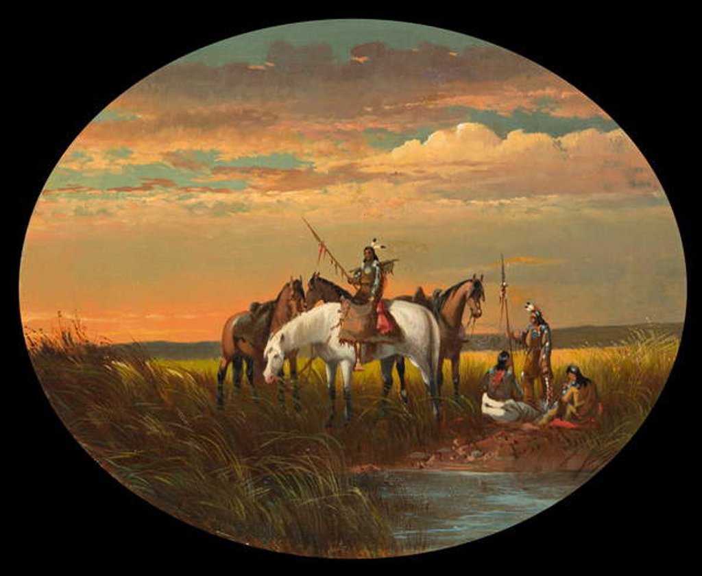 Detail of A Halt on the Prairie for a Smoke, c.1870 by John Mix Stanley