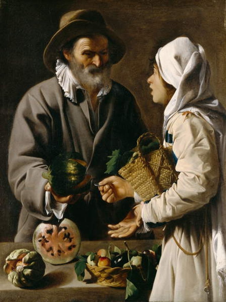 Detail of The Fruit Vendor, c.1615-20 by Pensionante de Saraceni