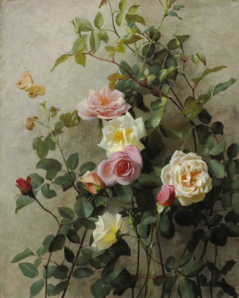 Detail of Roses on a Wall, 1877 by George Cochran Lambdin