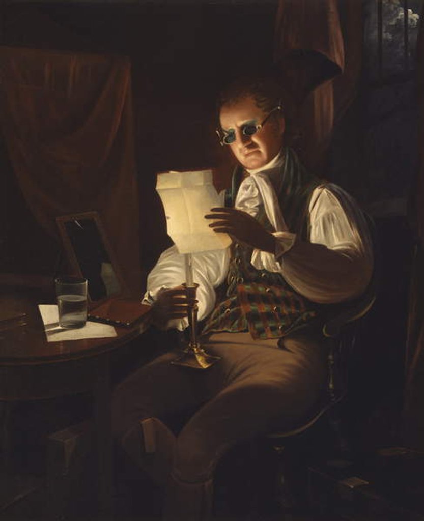 Detail of Man Reading by Candlelight, 1805-08 by Rembrandt Peale