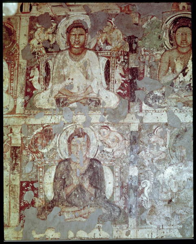 Detail of Two Seated Buddhas by Indian School