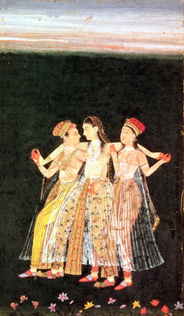 Detail of A Prince with Two Concubines by Indian School