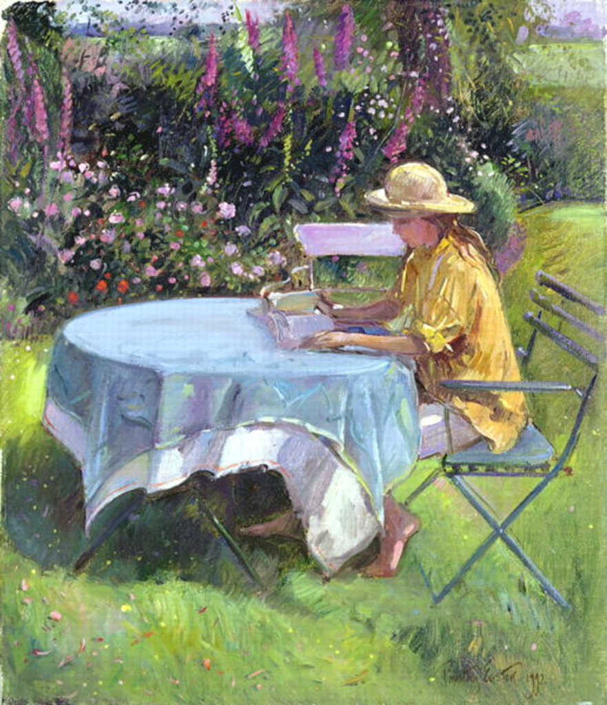 Detail of The Morning Read, 1992 by Timothy Easton