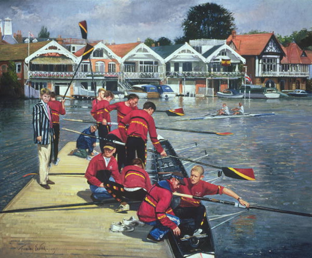 Detail of Towards the Boathouses, Henley, 1997 by Timothy Easton