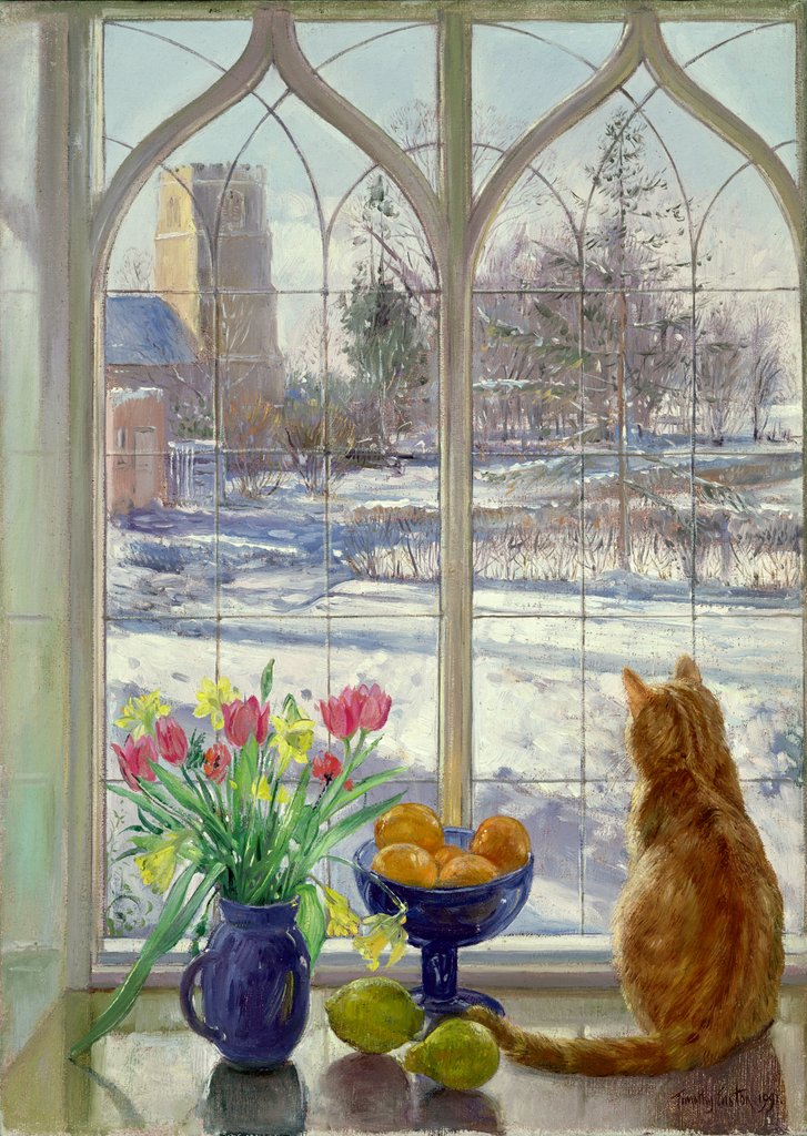 Detail of Snow Shadows and Cat by Timothy Easton