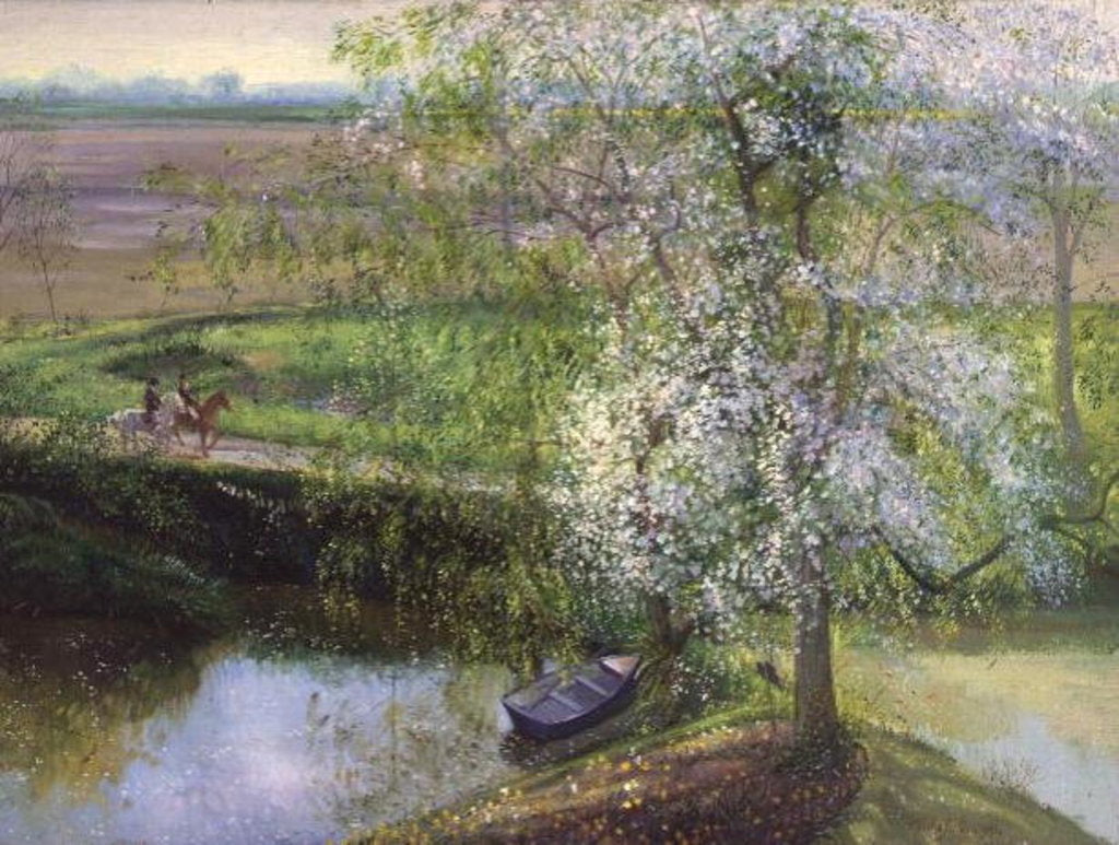 Detail of Flowering Apple Tree and Willow, 1991 by Timothy Easton