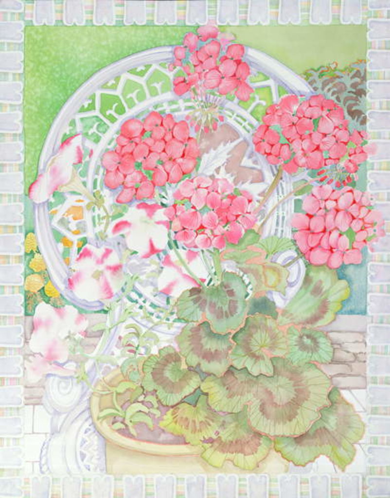 Detail of Pot of Geraniums by Lillian Delevoryas
