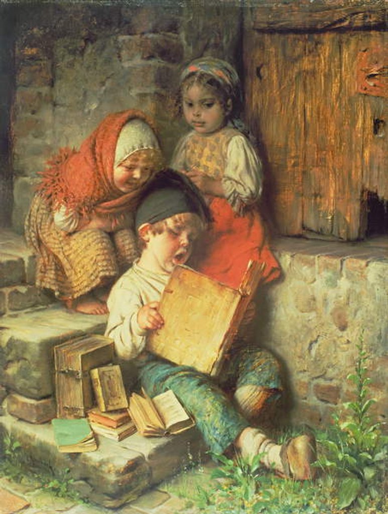 Detail of The Song Book by Hermann Kaulbach