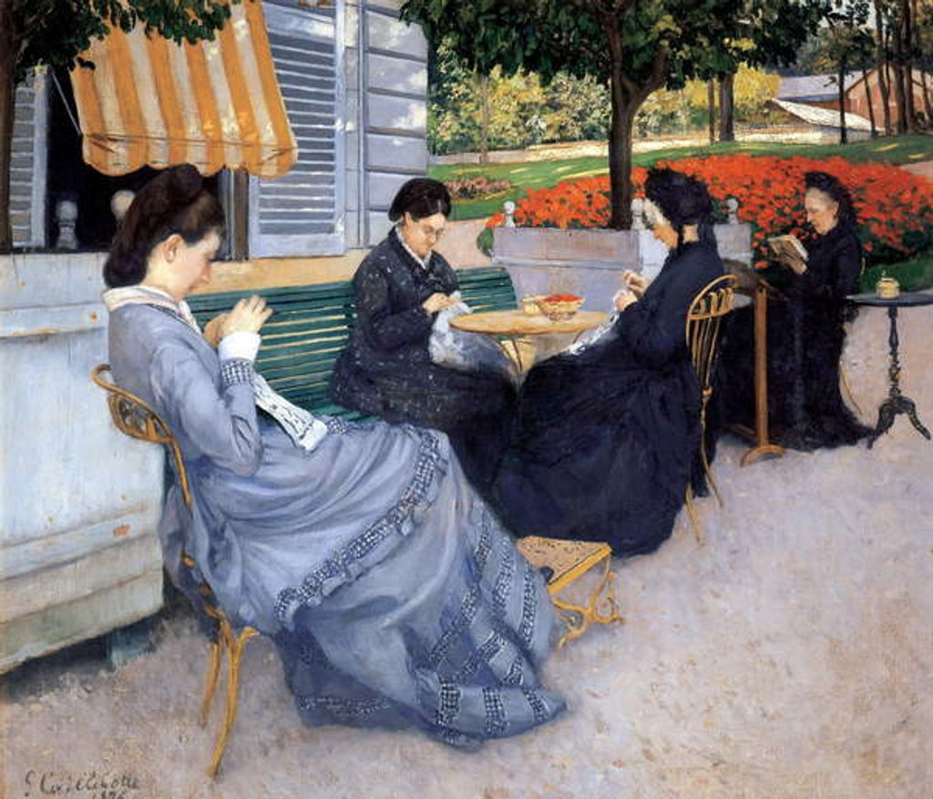 Detail of Ladies Sewing, 1848 by Gustave Caillebotte
