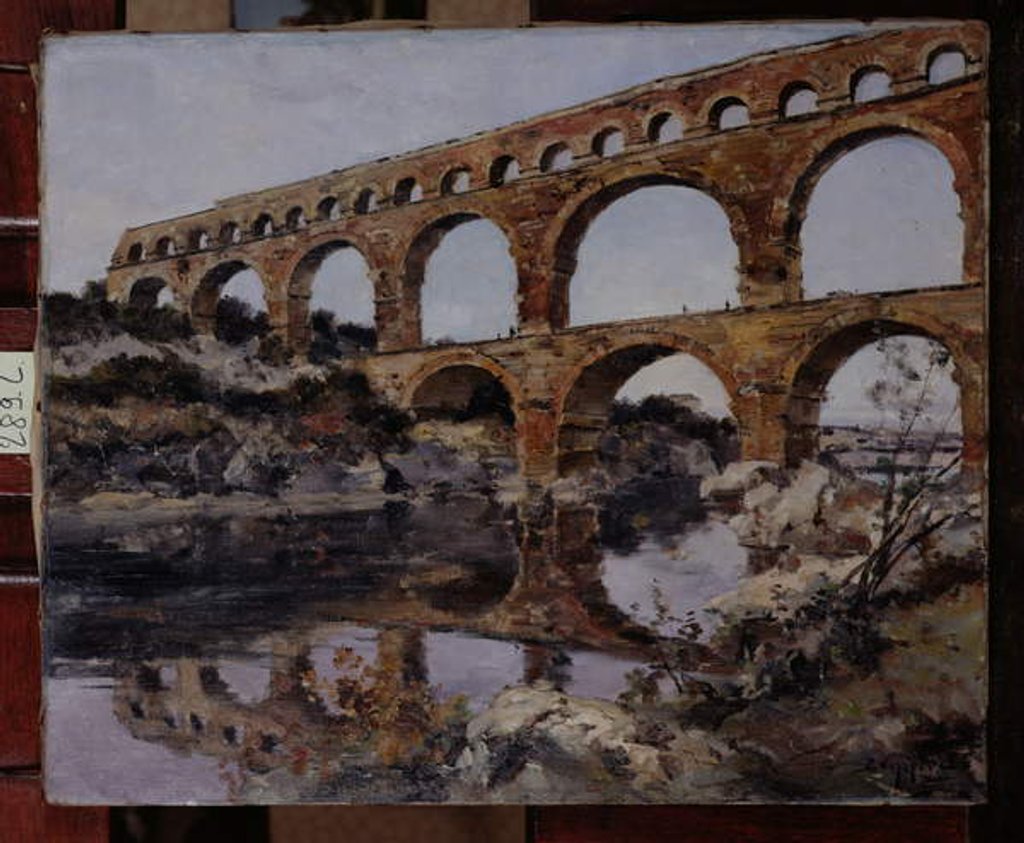 Detail of Pont du Gard, 1890 by Emmanuel Lansyer