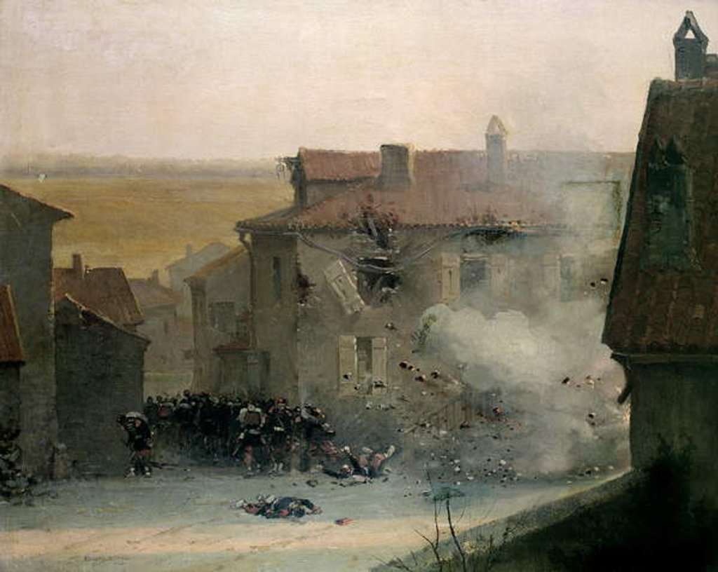 Detail of A War-torn Village by Jean-Baptiste Edouard Detaille
