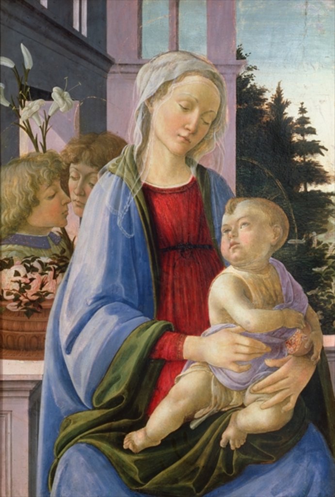 Detail of Madonna and Child with Angels by Filippino Lippi