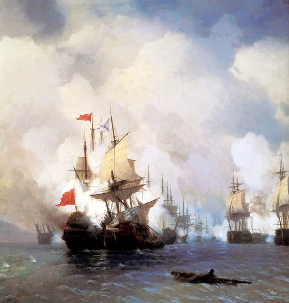 Detail of Battle in the Chios Channel, 1848 by Ivan Konstantinovich Aivazovsky