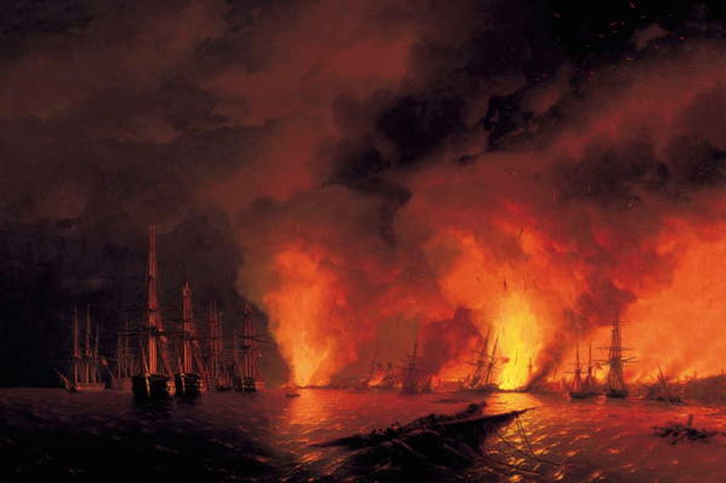 Detail of The Battle of Sinop on 18th November 1853 by Ivan Konstantinovich Aivazovsky