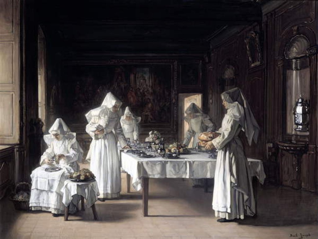 Detail of Lunchtime at the Hospice at Beaune by Joseph Bail