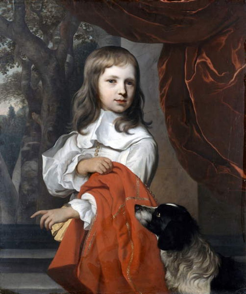 Detail of Portrait of a Young Boy with a Dog, 1658 by Jacob or Jacques van Loo