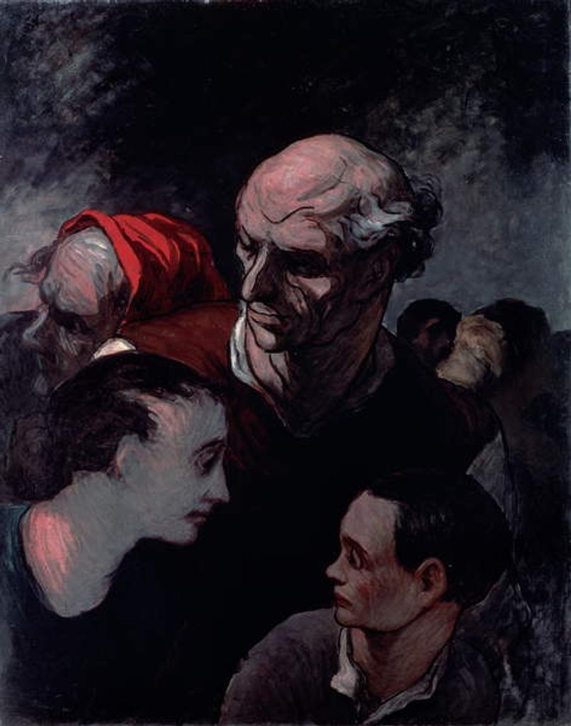 Detail of Family in a Barricade during the Paris Commune of 1870 by Honore Daumier