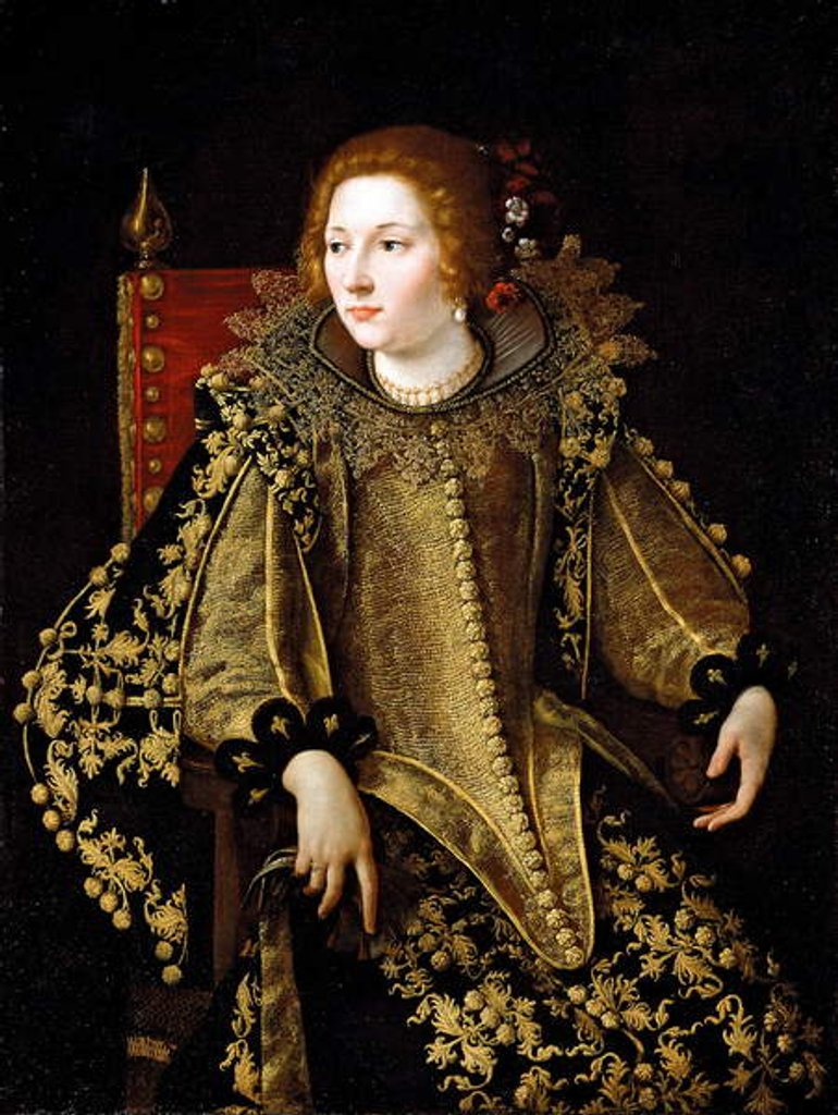 Detail of Portrait of a Seated Lady c.1620 by Artemisia Gentileschi