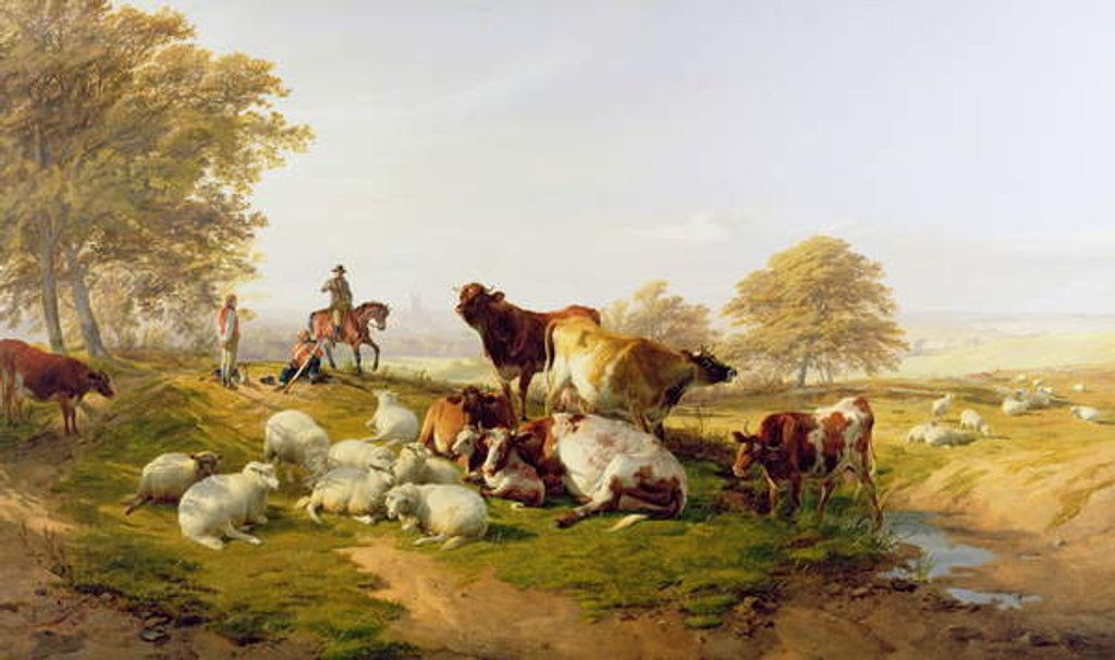 Detail of An Evening Repose by Thomas Sidney Cooper