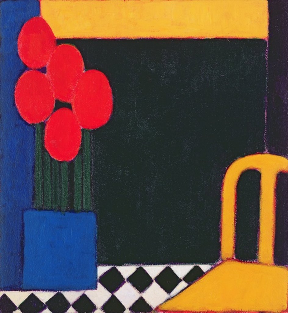 Detail of Tulips and Yellow Chair, 2002 by Eithne Donne
