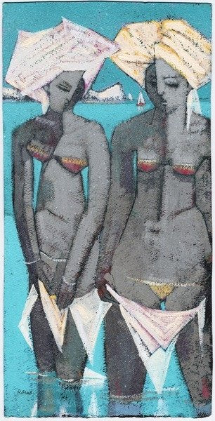 Detail of On the beach by Endre Roder