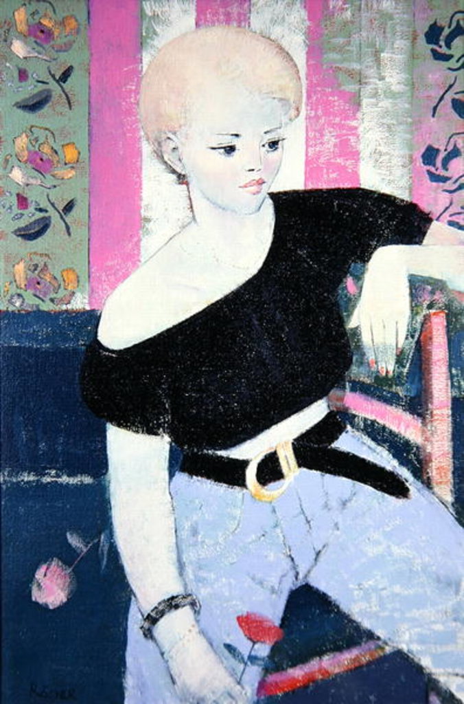 Detail of Girl with Rose by Endre Roder