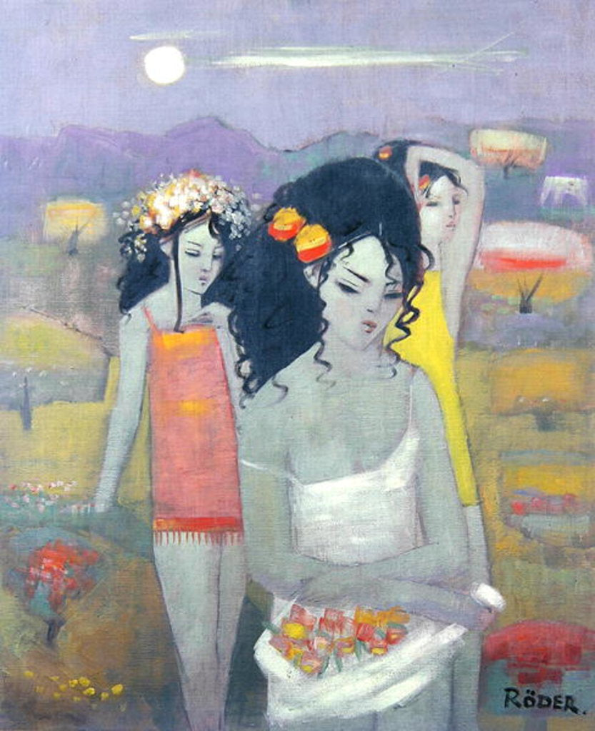 Detail of Gathering Flowers, 1995 by Endre Roder