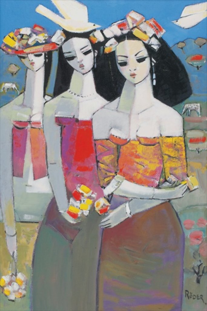 Detail of Two White Birds by Endre Roder