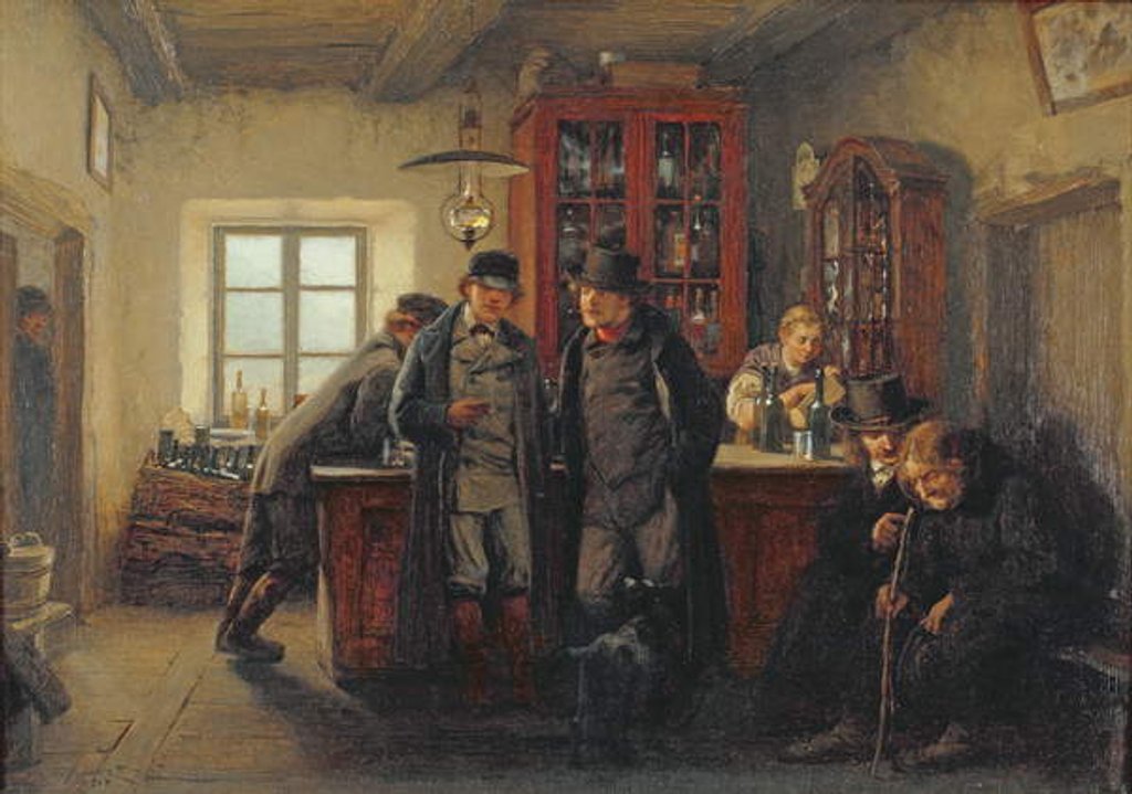 Detail of Peasants in the Pub by Oskar Hoffmann