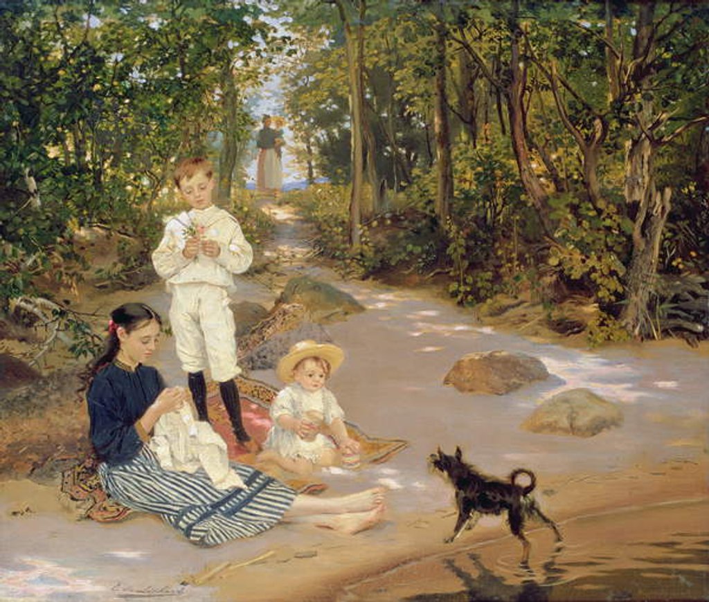 Detail of Artist's Family, 1880s by Ernst Friedrich von Liphardt
