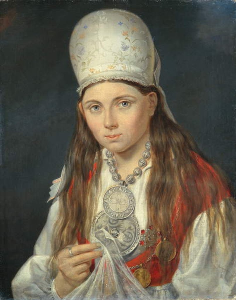 Detail of Estonian Girl, 1852 by Gustav Adolf Hippius