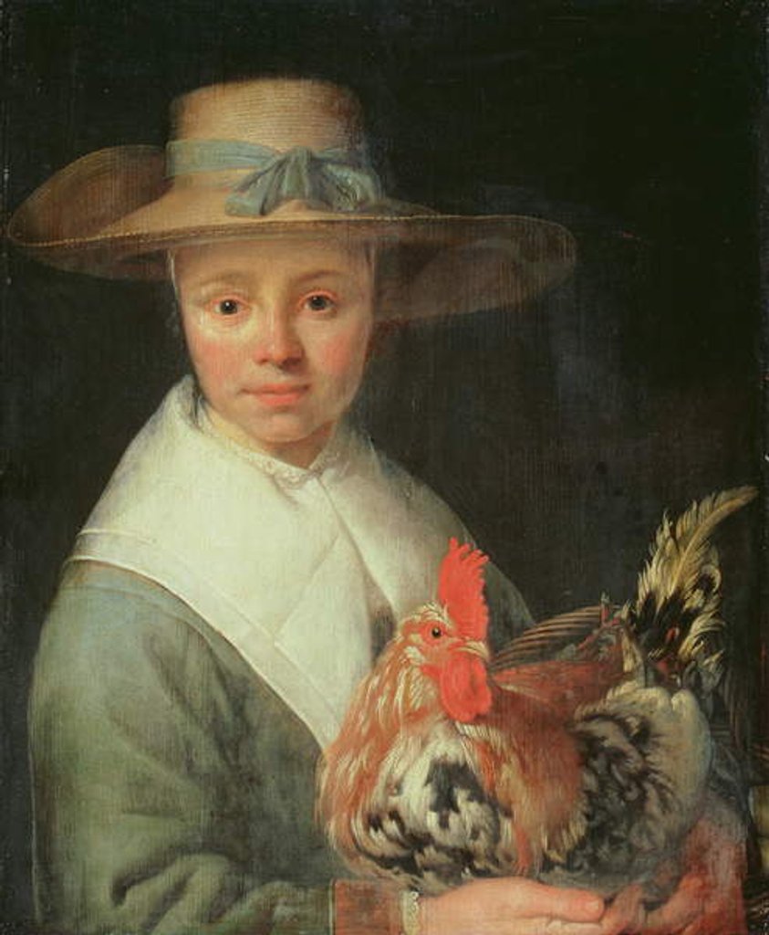 Detail of Girl with a Rooster by Jacob Gerritsz Cuyp