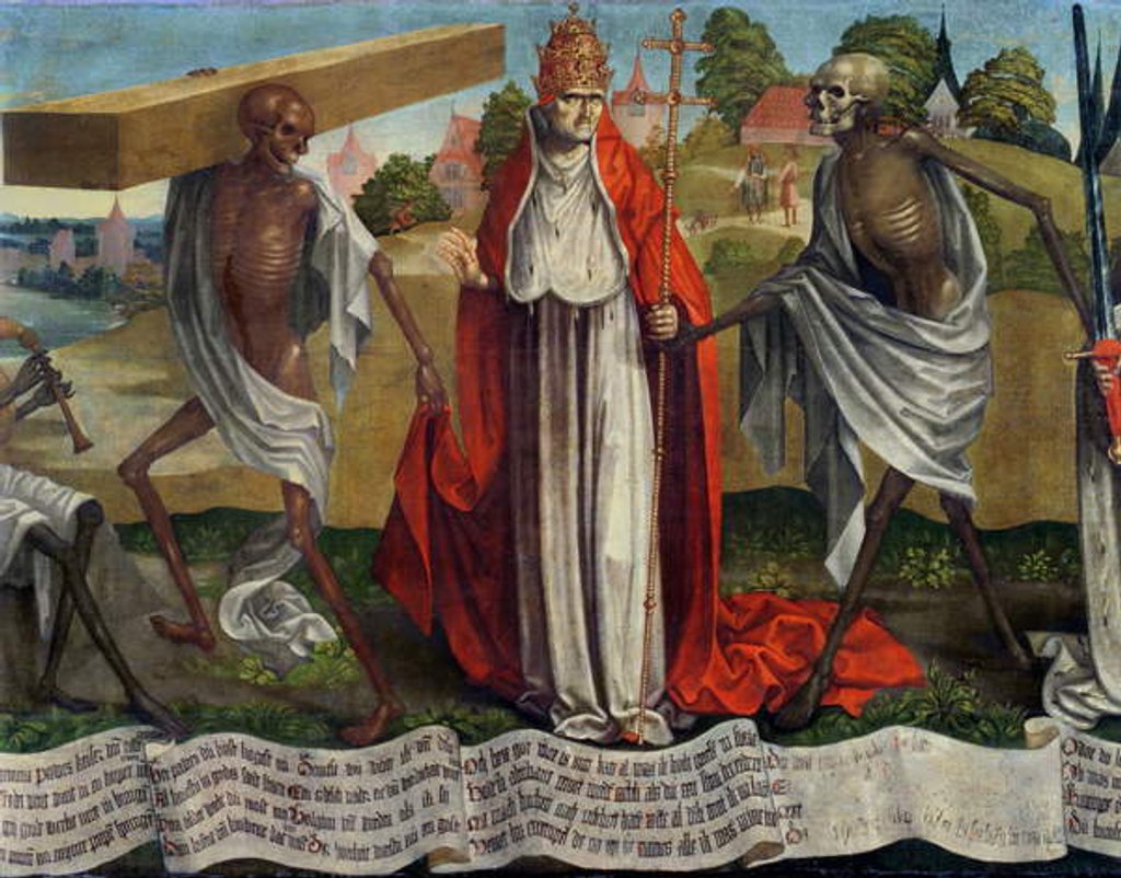 Detail of Danse Macabre: Pope by Bernt Notke