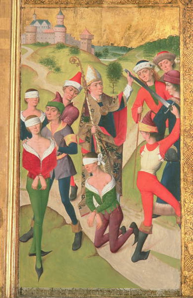 Detail of St. Nicholas saving three innocent men from execution by Hermen Rode