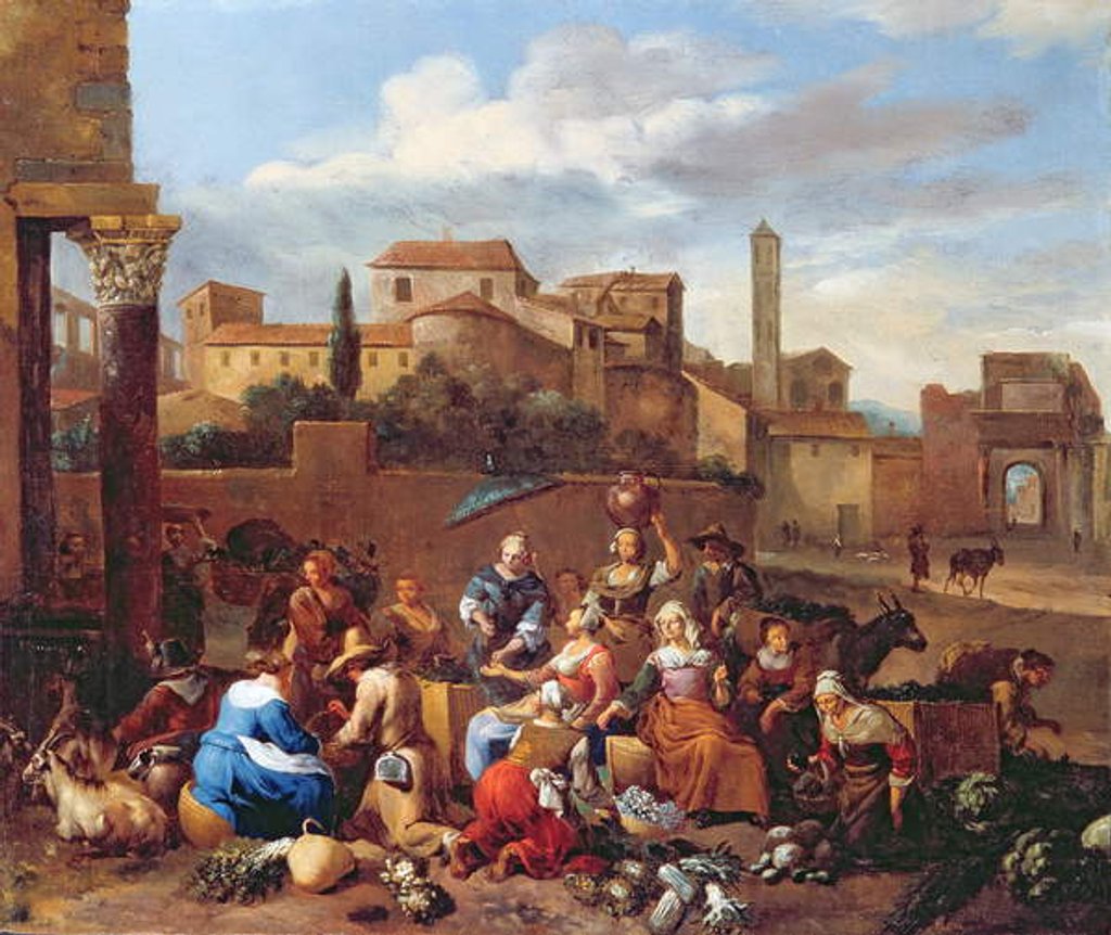 Detail of Vegetable Market in Italy by Hendrick Mommers