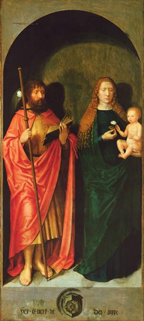 Detail of Madonna and Child with the Apostle James the Elder by Michiel Sittow